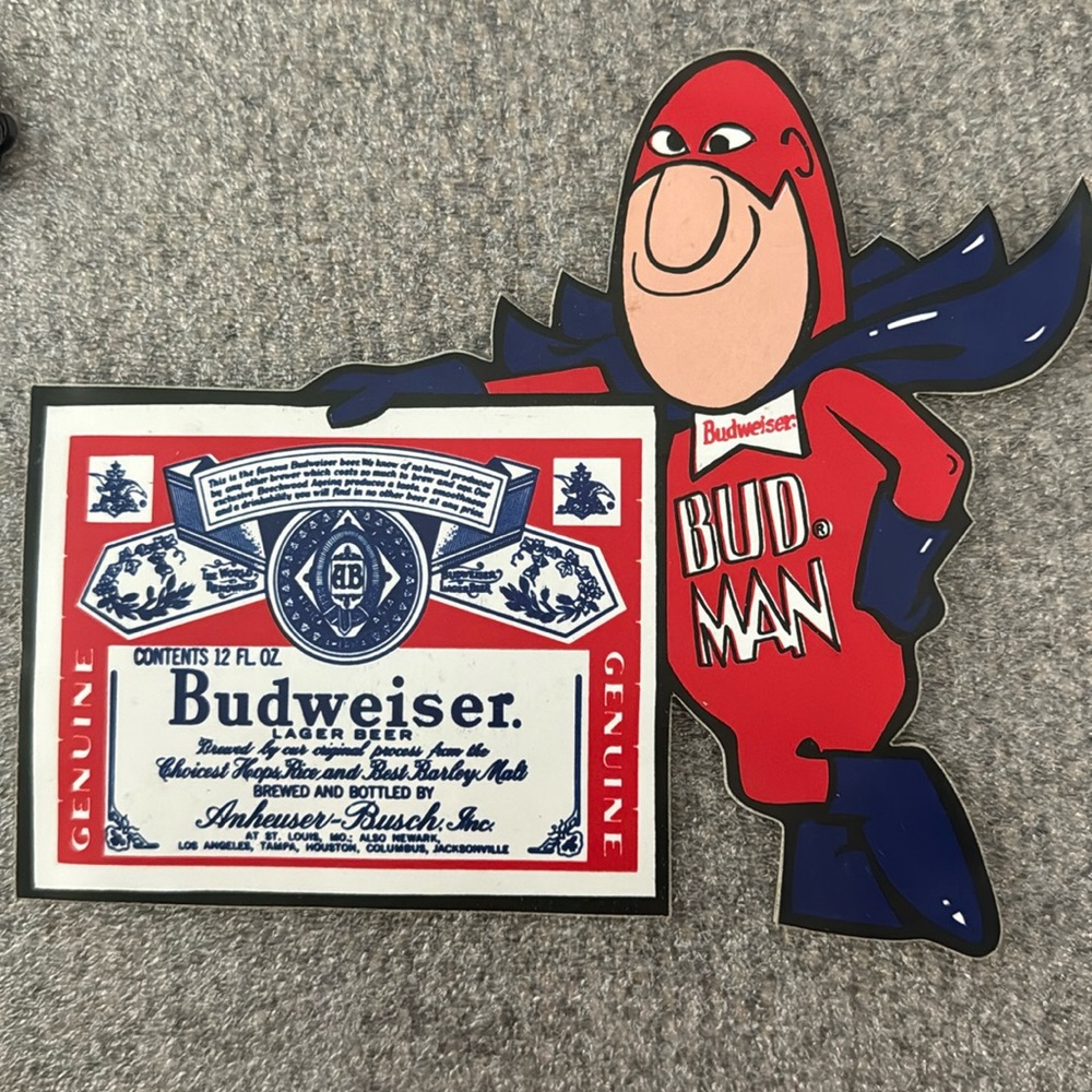 Budweiser Budman with Budweiser Label sticker